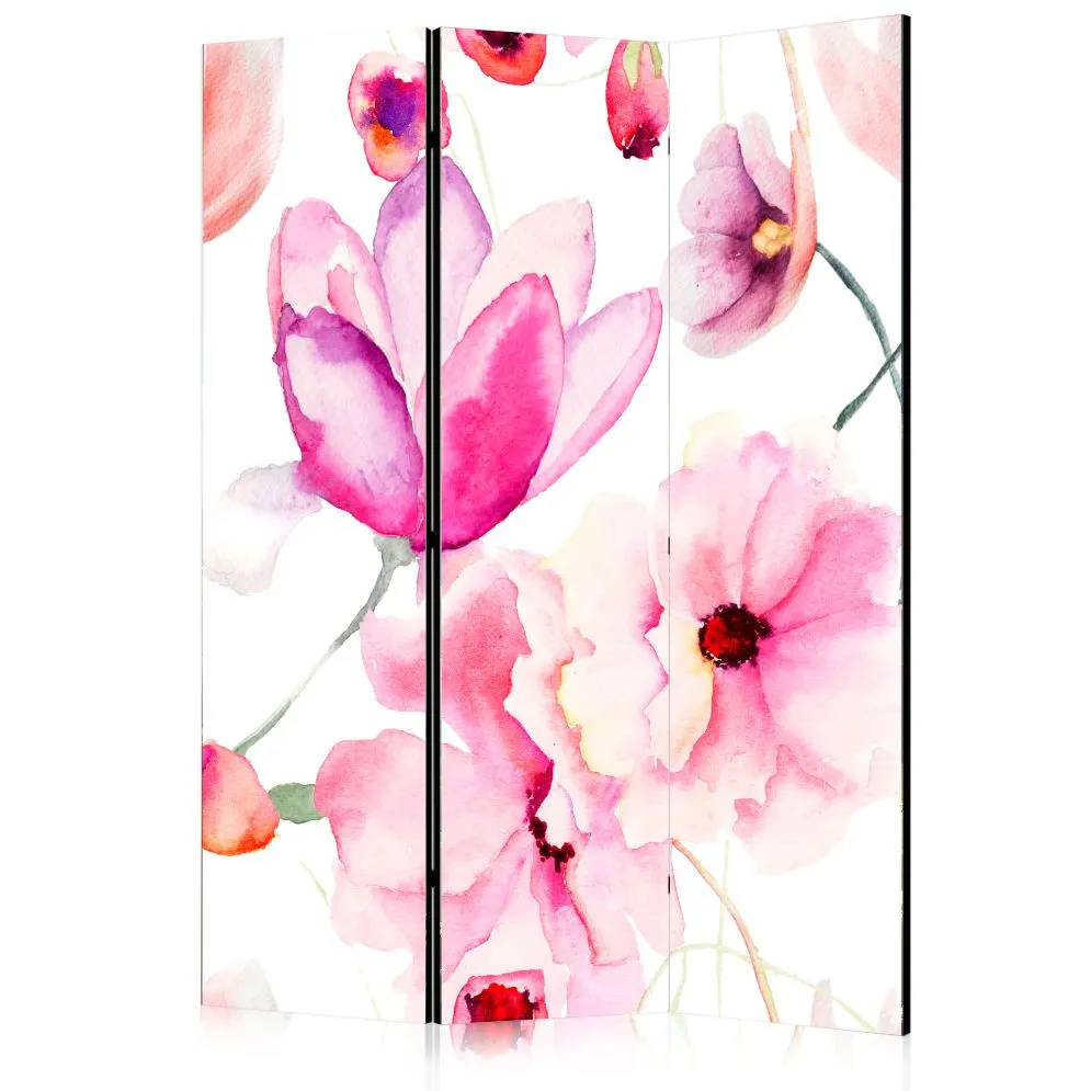 Parawan dwustronny Orient 135x172 cm 3-częściowy biały | MIRAT.