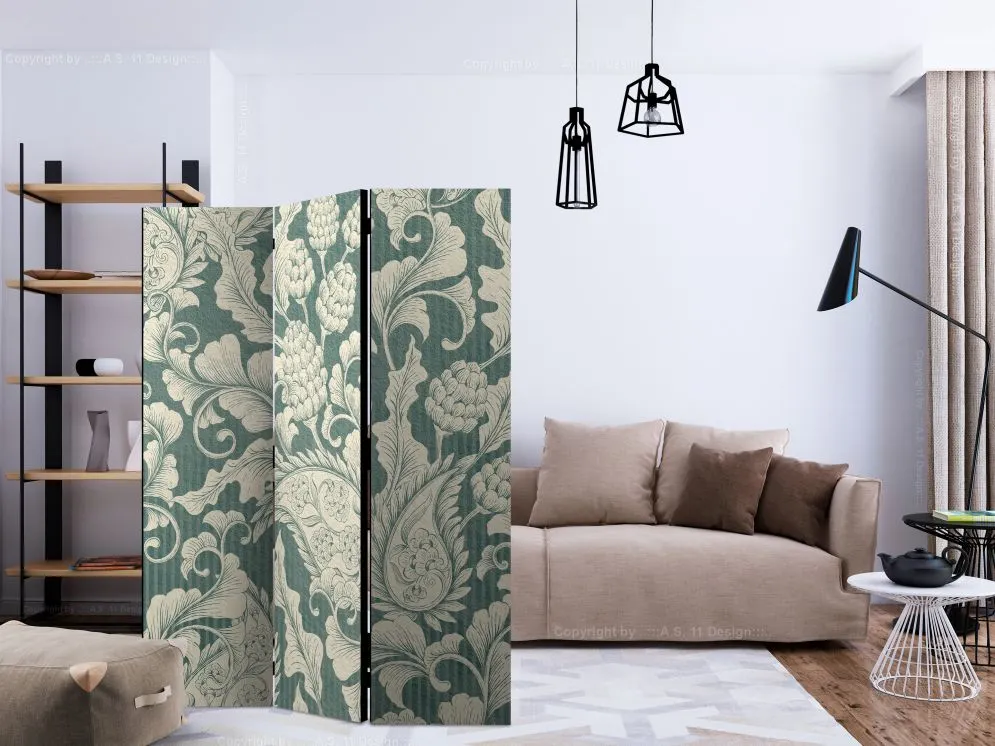 Parawan dwustronny Orient 135x172 cm 3-częściowy czarny | MIRAT.