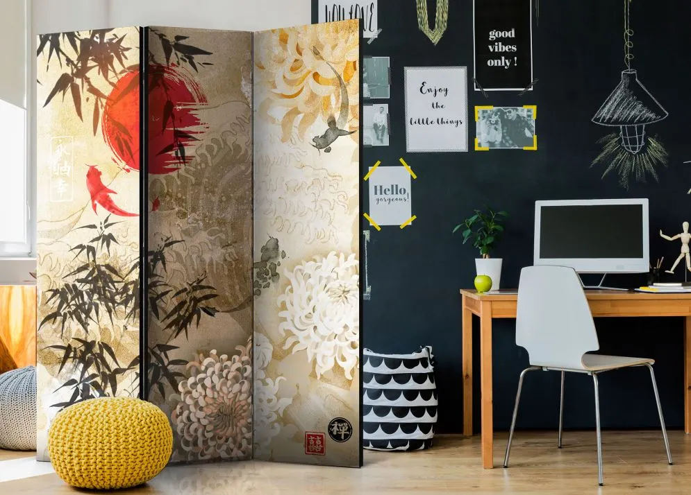 Parawan jednostronny Orient 135x172 cm 3-częściowy wielokolorowy | MIRAT.