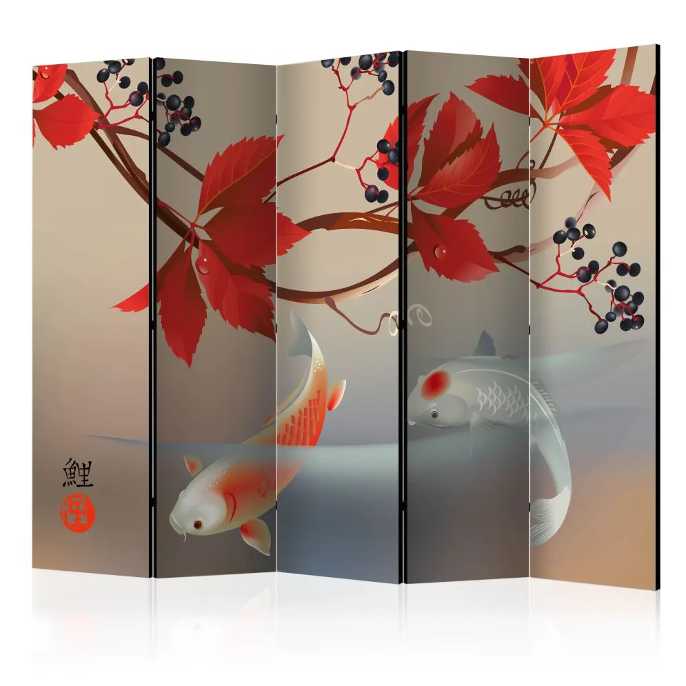 Parawan jednostronny Orient 225x172 cm 5-częściowy wielokolorowy | MIRAT.