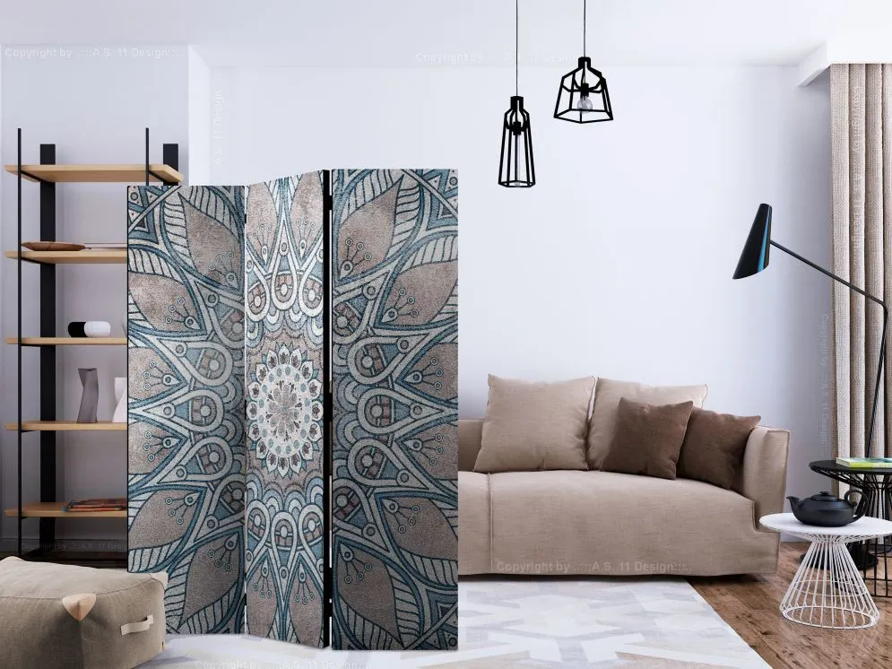 Parawan jednostronny Orient 135x172 cm 3-częściowy szary | MIRAT.