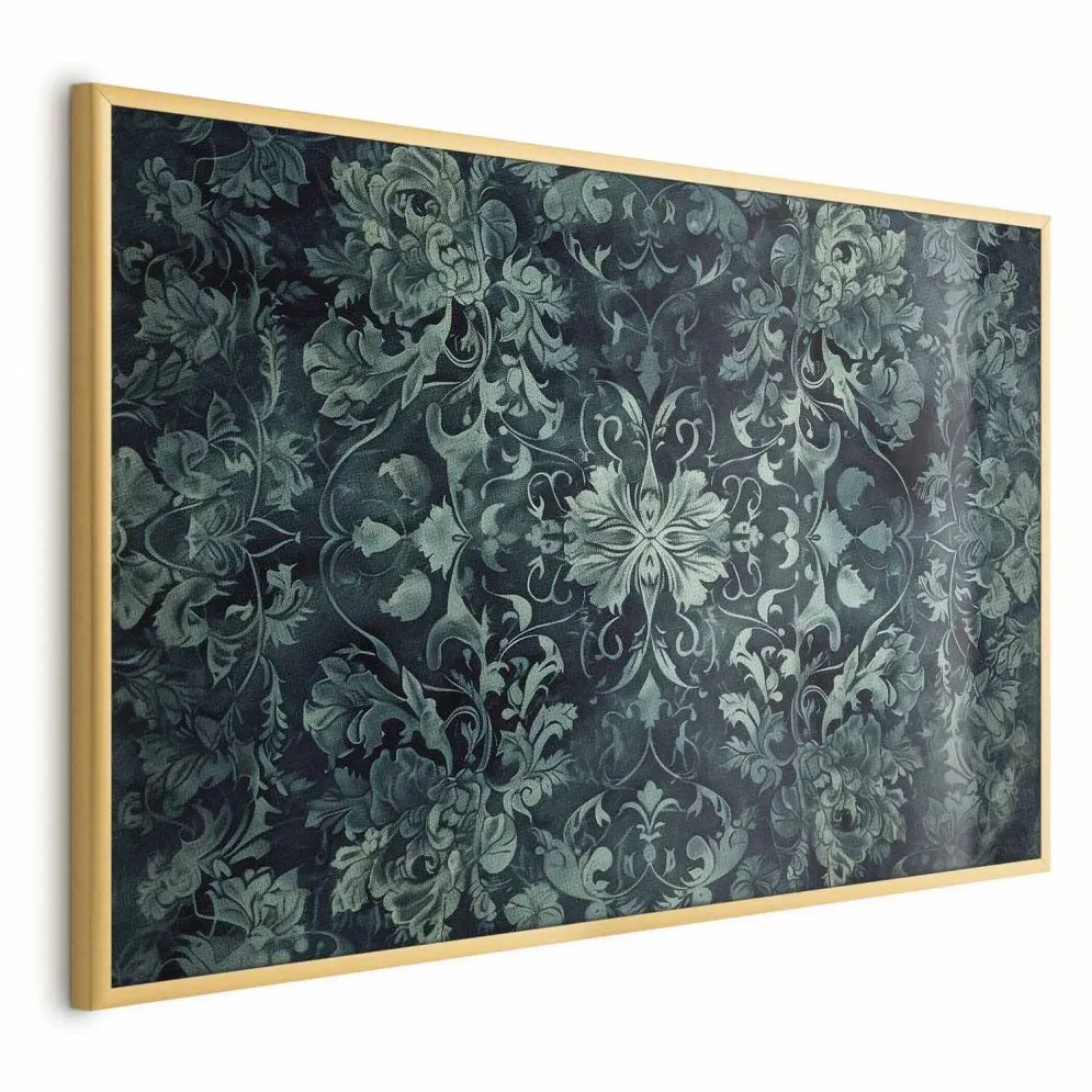 Plakat Ornamenty dywanowe 30x21 cm z ramą złotą bez marginesu | MIRAT.