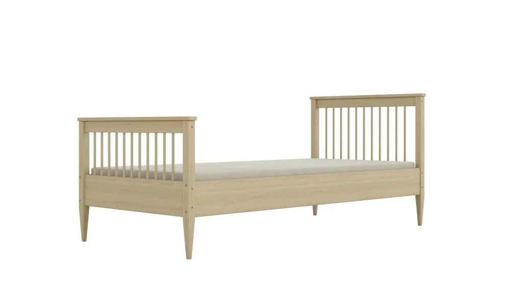 Duże drewniane łóżko młodzieżowe Mija 200x90 naturalne | MIRAT