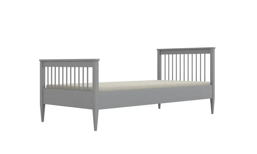 Szare łóżko dla dziecka z drewna sosnowego Mija 160x80 | MIRAT
