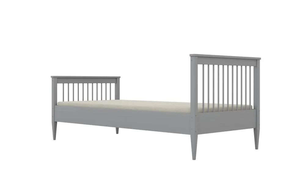 Szare łóżko dla dziecka z drewna sosnowego Mija 160x80 | MIRAT