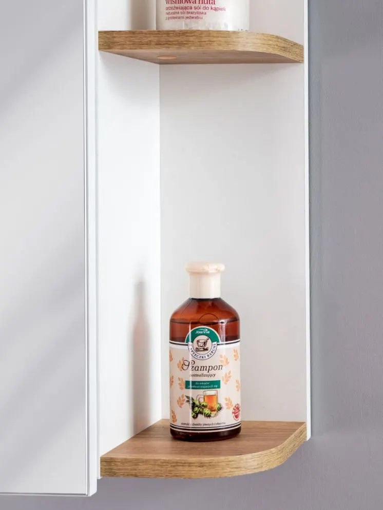Szafka łazienkowa PLATINUM 94 cm biała z lustrem wisząca | MIRAT. kolekcja PLATINUM