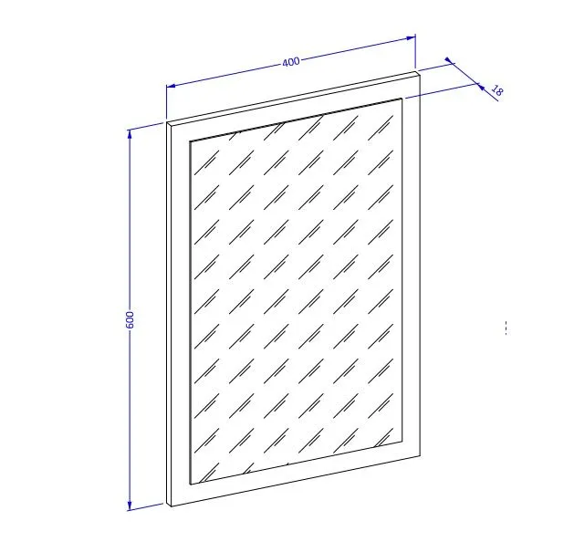 Lustro do przedpokoju CROSS 40x60cm białe prostokątne I sklep meblowy MIRAT.  kolekcja HV-CROSS