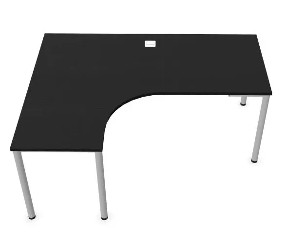 Biurko narożne EASY SPACE I-LEG LS 180x140cm czarne grafitowe I sklep meblowy MIRAT.