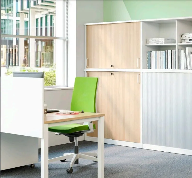Szafka biurowa przesuwna EASY SPACE CABINET S 3-OH 100cm kaszmirowa zamykana I sklep meblowy MIRAT.