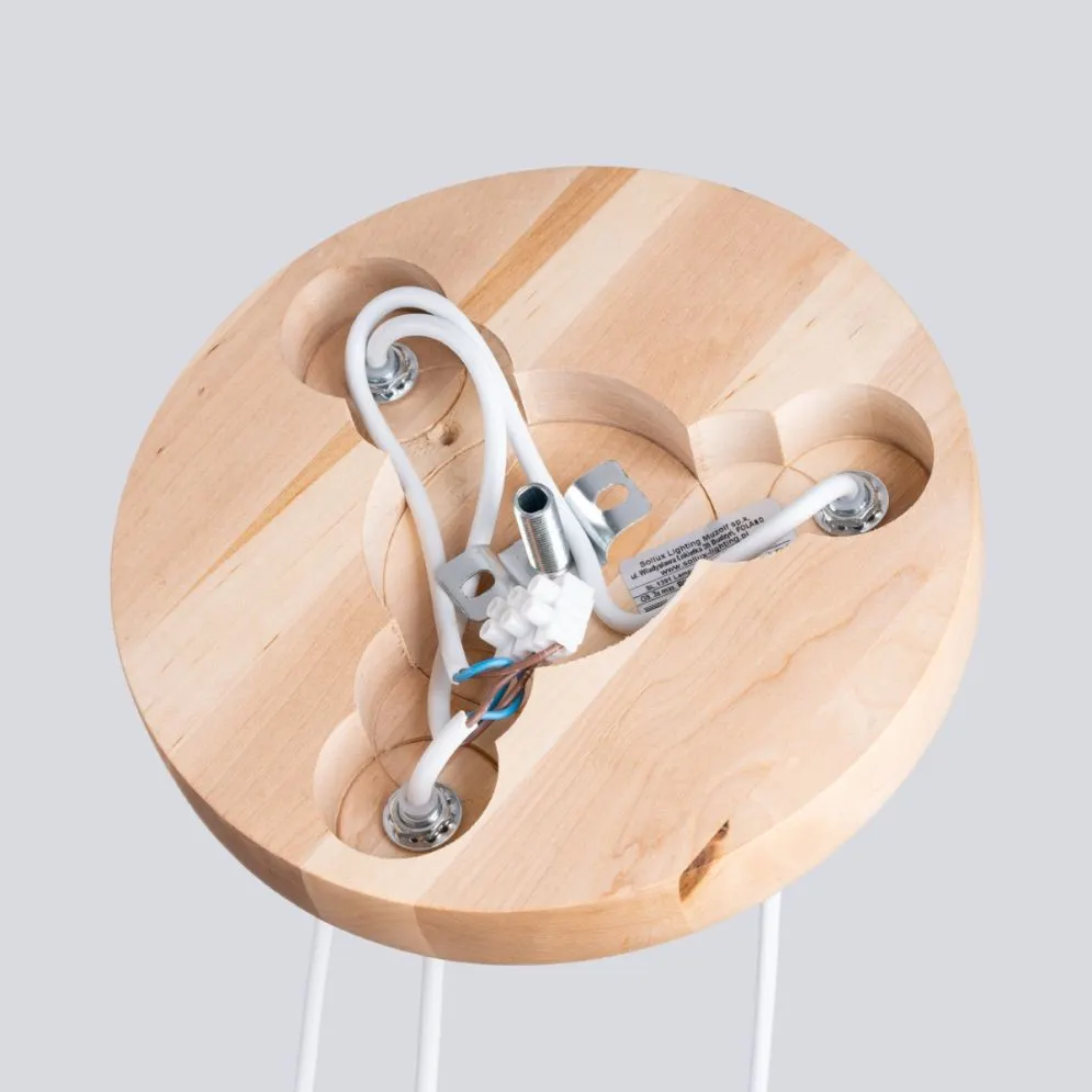 Lampa wisząca PEKKA 3P biała/naturalne drewno kule | sklep MIRAT kolekcja pekka