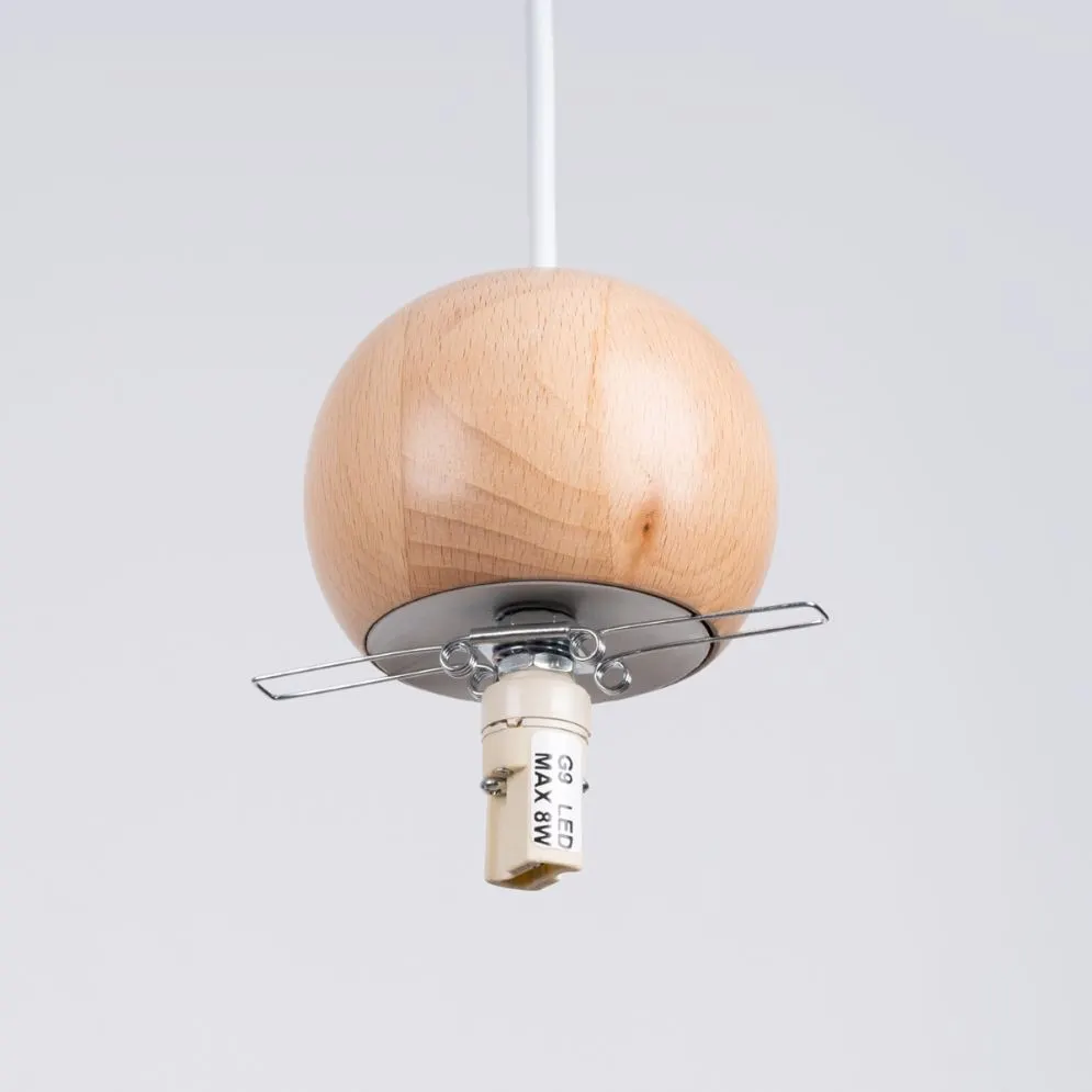 Lampa wisząca PEKKA 3P biała/naturalne drewno kule | sklep MIRAT kolekcja pekka