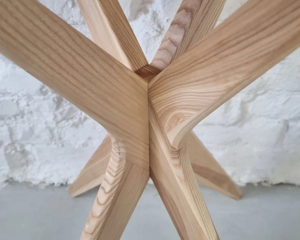 Stół półokrągły CUTTI 90x90 rozkładany petrol blue/dąb I sklep meblowy MIRAT. styl PASTELE