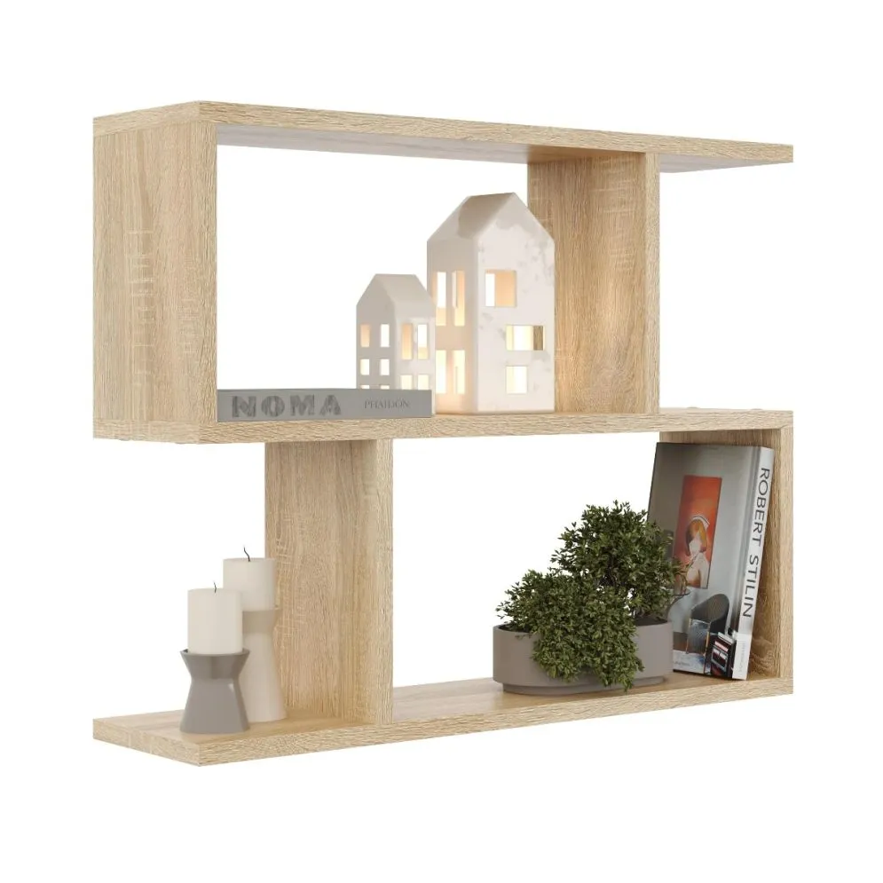 Półka ALESIA 7 dąb sonoma wisząca do salonu | MIRAT. styl LOFT