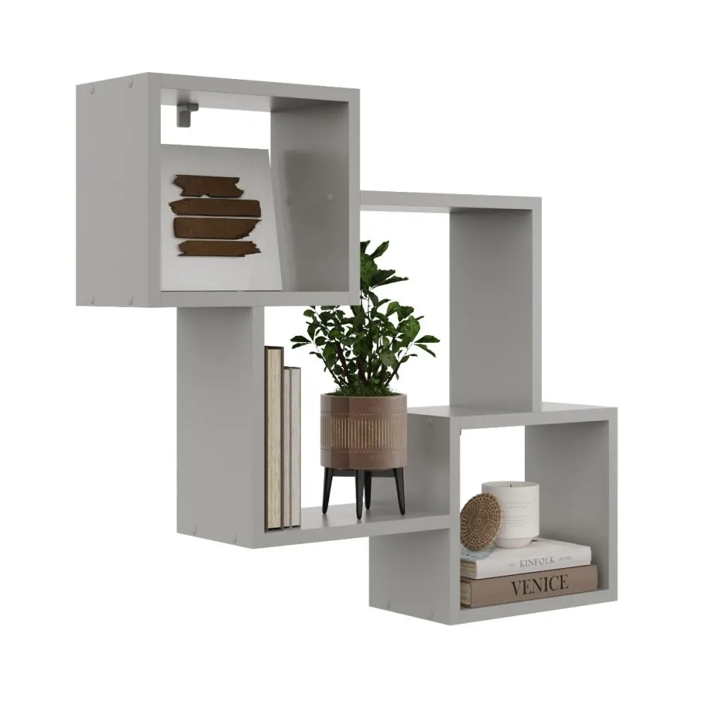 Półka ALESIA 1 szara wisząca do salonu | MIRAT. w stylu LOFT kolekcja