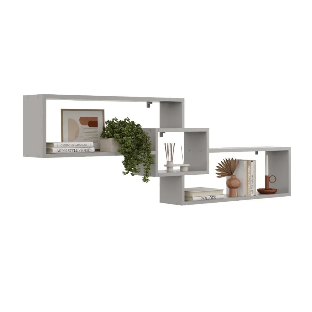 Półka ALESIA 2 szara wisząca do salonu | MIRAT. w stylu LOFT kolekcja