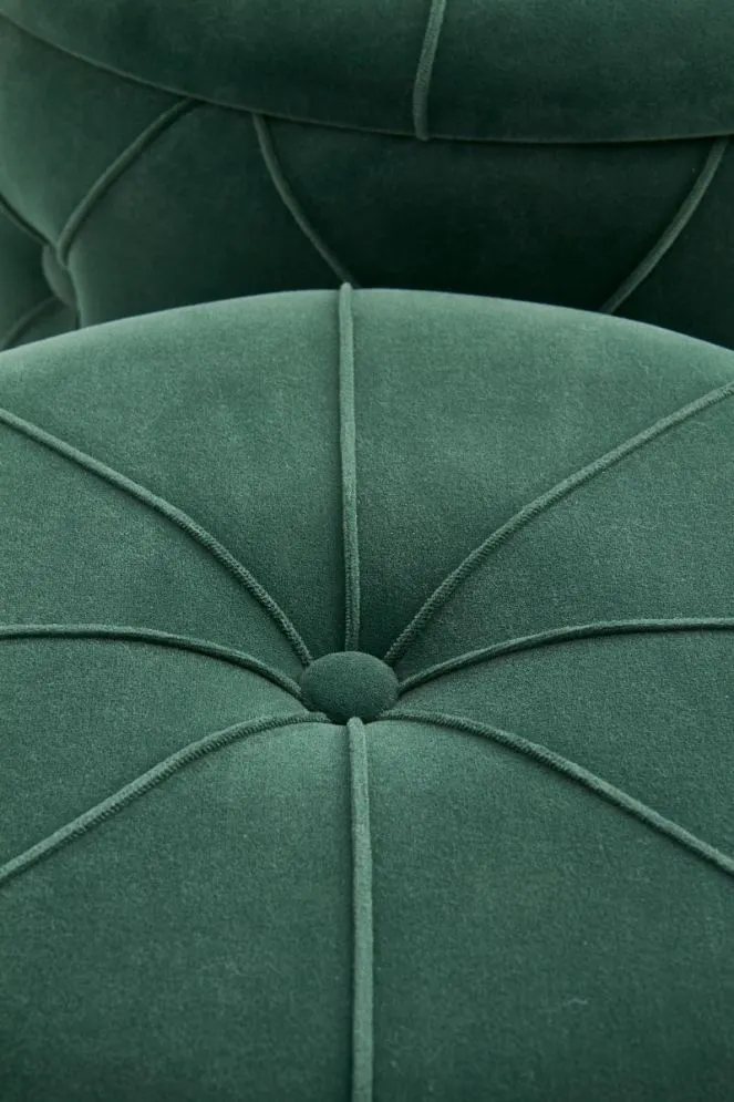 Zestaw puf POLLY VELVET ciemno zielony ze schowkiem | MIRAT. styl GLAMOUR