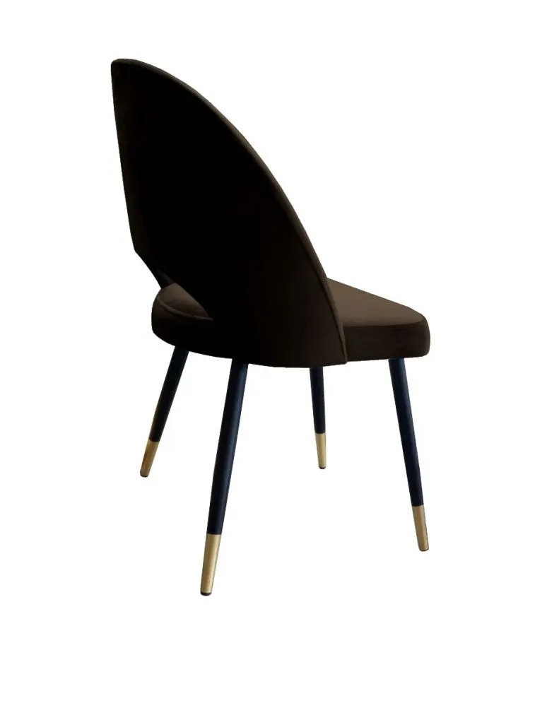Krzesło ISKAR VELVET GOLD brązowe tapicerowane do salonu | MIRAT. w stylu GLAMOUR kolekcja