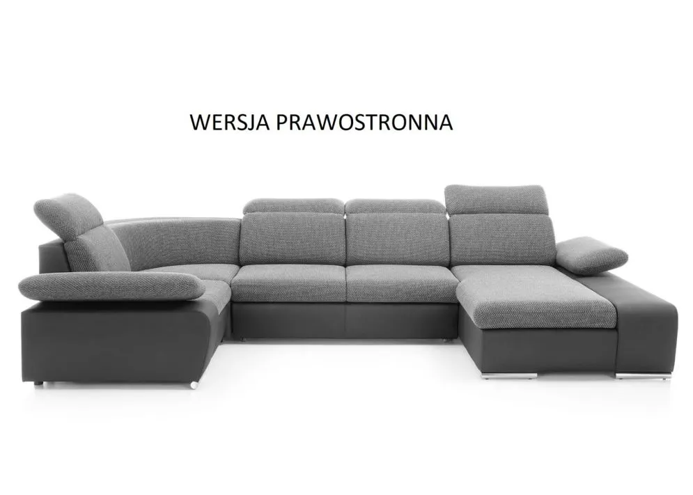 Narożnik z funkcją spania DAKOTA II szary/grafitowy prawy/lewy I sklep meblowy MIRAT.