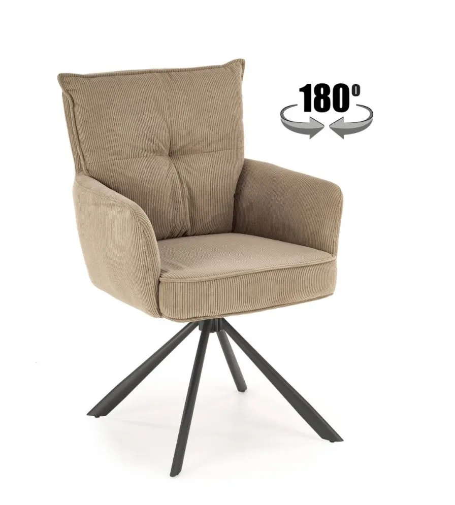 Krzesło obracane K528 cappuccino sztruks I sklep meblowy MIRAT. styl LOFT
