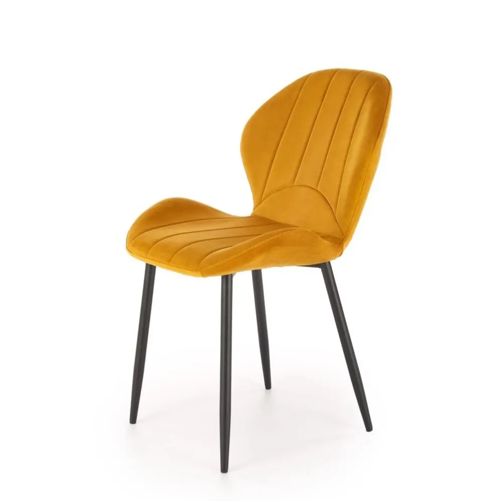 Krzesło tapicerowane K538 VELVET musztardowe do salonu I sklep meblowy MIRAT. styl GLAMOUR, LOFT