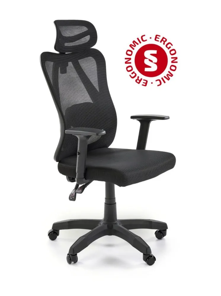 Fotel biurowy RAMOS czarny ergonomiczny I sklep meblowy MIRAT.