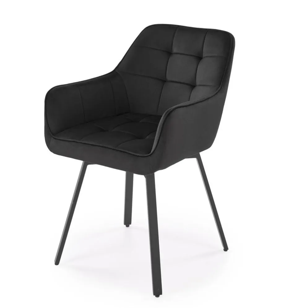 Krzesło tapicerowane K588 VELVET czarne obracane 180°  I sklep meblowy MIRAT. styl LOFT