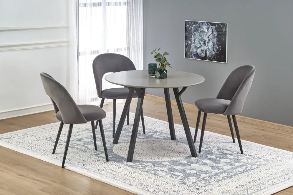 Krzesło tapicerowane K384 VELVET szare nowoczesne do jadalni | MIRAT.