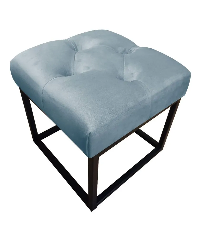 Pufa CHARLIE BL VELVET szara na metalowych nogach | MIRAT. w stylu GLAMOUR, LOFT kolekcja