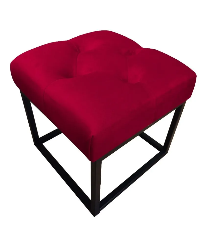 Pufa CHARLIE MG VELVET bordowa na metalowych nogach | MIRAT. w stylu GLAMOUR, LOFT kolekcja