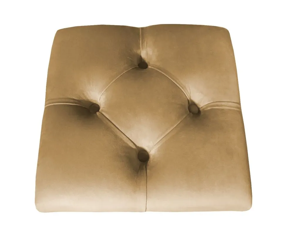Pufa CHARLIE MG VELVET beżowa na metalowych nogach | MIRAT. w stylu GLAMOUR, LOFT kolekcja