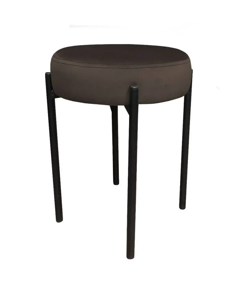 Taboret TORIN MG VELVET brązowy na metalowych nogach | MIRAT.