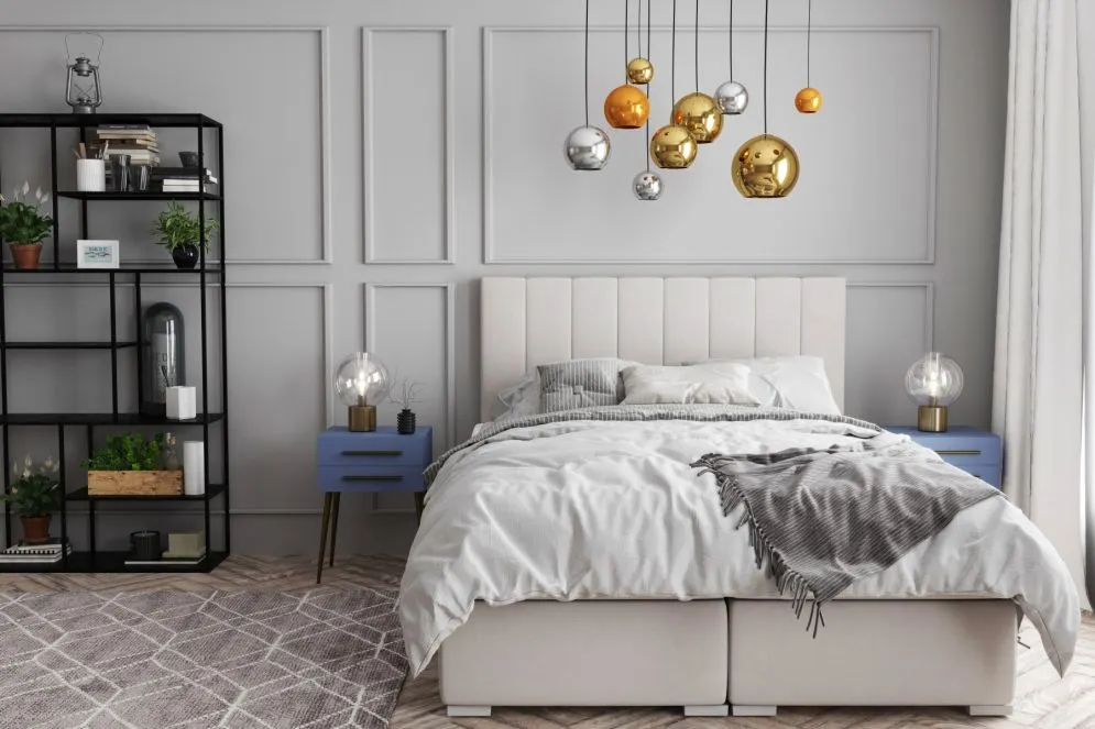 Łóżko kontynentalne SALIMA 180 bordowe velvet z pojemnikiem i materacem | MIRAT. styl GLAMOUR