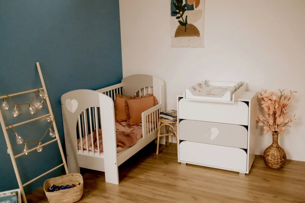 Komoda z szufladami MAJA 80cm biała/szara z przewijakiem I sklep meblowy MIRAT. styl SKANDYNAWSKI