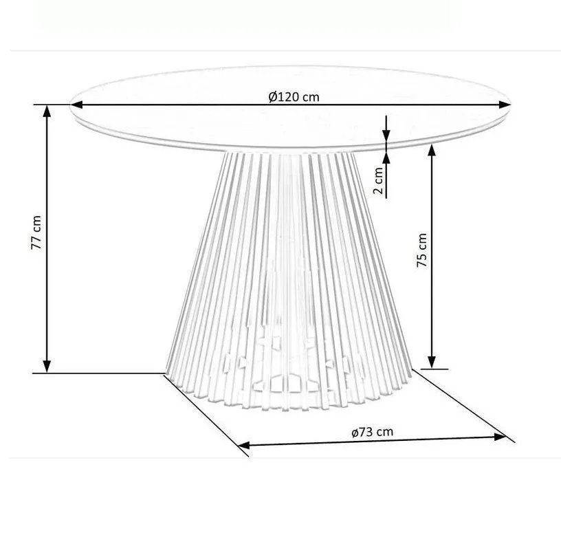 Stół okrągły MIYAKI 120x120 dąb naturalny/czarny na jednej nodze | MIRAT. styl LOFT