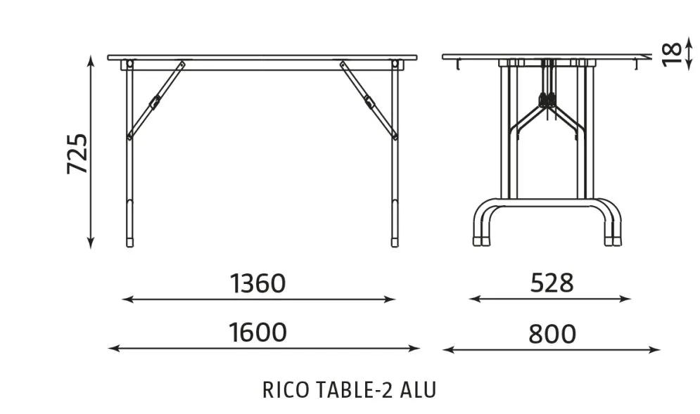 Stół RICO 2 160x80 buk/czarny cateringowy Nowy Styl | MIRAT.