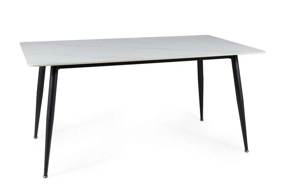 Stół RION 160x90 biały/czarny ceramiczny I sklep meblowy MIRAT. styl LOFT