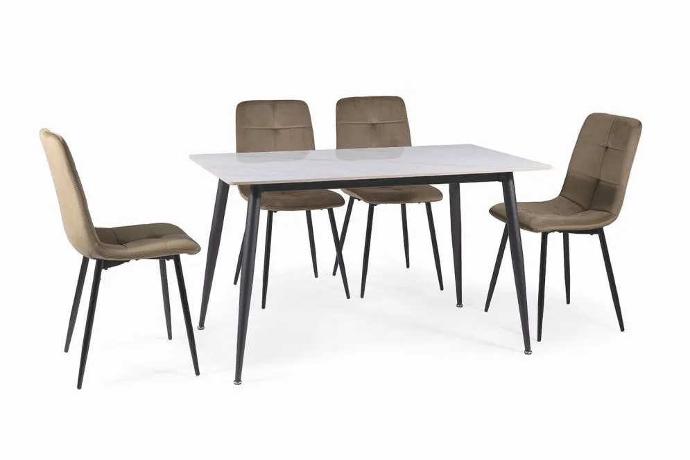 Stół RION 130x70 biały/czarny mat I sklep meblowy MIRAT. styl LOFT