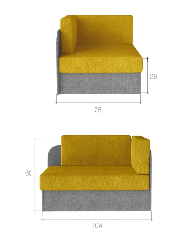 Sofa rozkładana z funkcją spania ROSA szara/różowa młodzieżowa | MIRAT.
