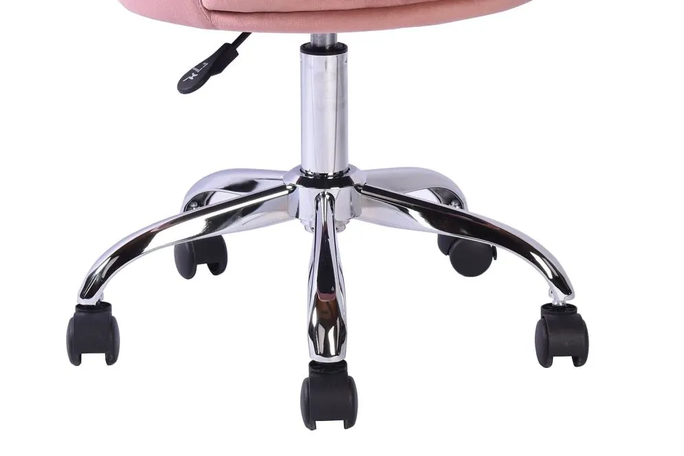 Aksamitny fotel obrotowy Rose Velvet szary chrom do toaletki | MIRAT