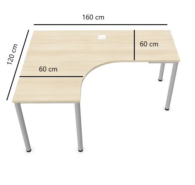 Biurko narożne EASY SPACE I-LEG LS 160x120cm kaszmirowe I sklep meblowy MIRAT.