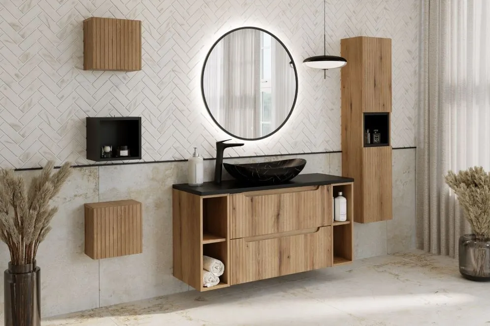 Szafka pod umywalkę NOVA COAST EVOKE 2S 80cm dąb coast evoke I sklep meblowy MIRAT. styl RYFLOWANY kolekcja NOVA