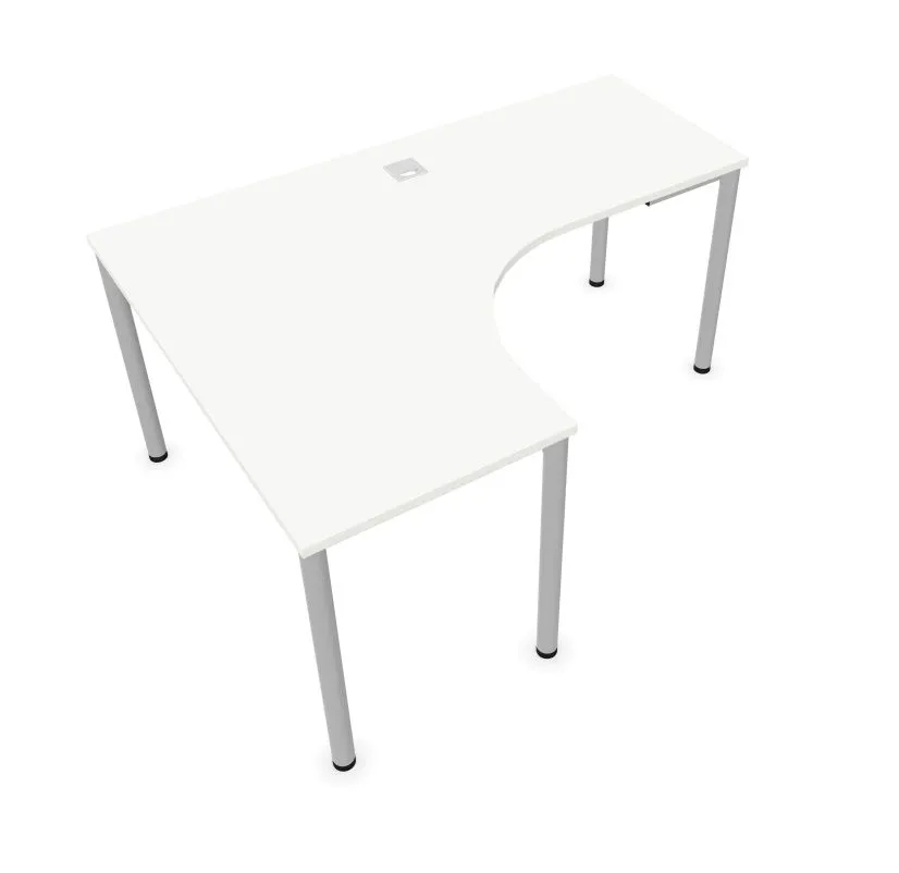 Biurko narożne EASY SPACE I-LEG LS 160x120cm białe duże I sklep meblowy MIRAT.