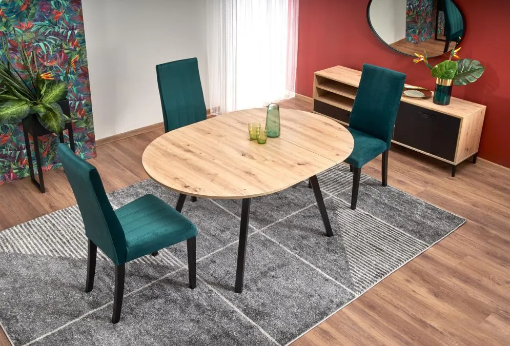 Stół RUBEN 102(142)x102 dąb artisan rozkładany okrągły | MIRAT. w stylu LOFT kolekcja