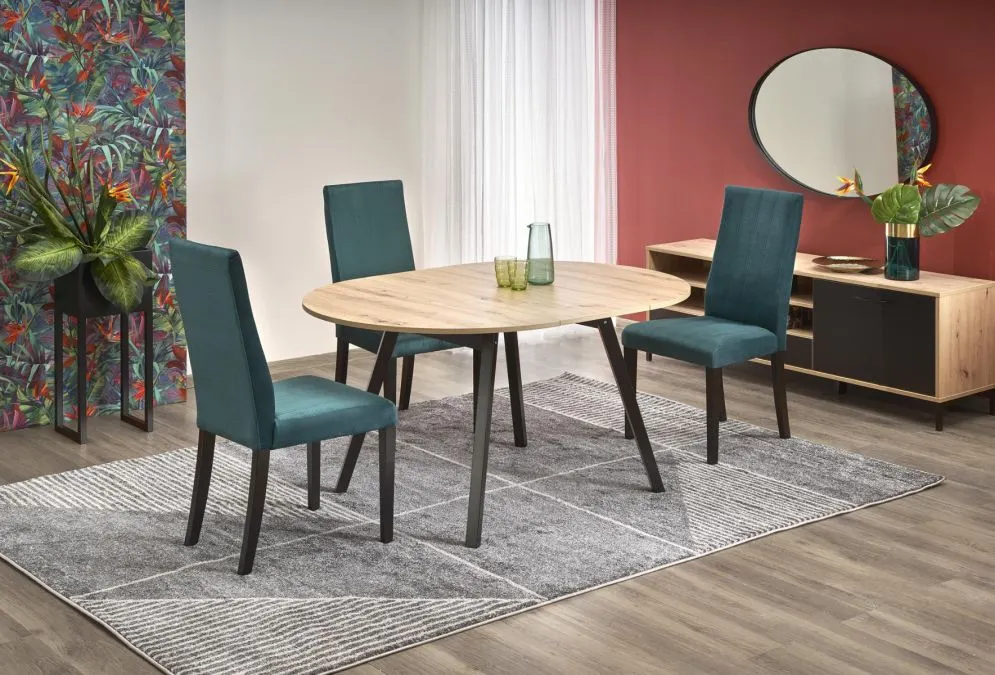 Stół RUBEN 102(142)x102 dąb artisan rozkładany okrągły | MIRAT. w stylu LOFT kolekcja