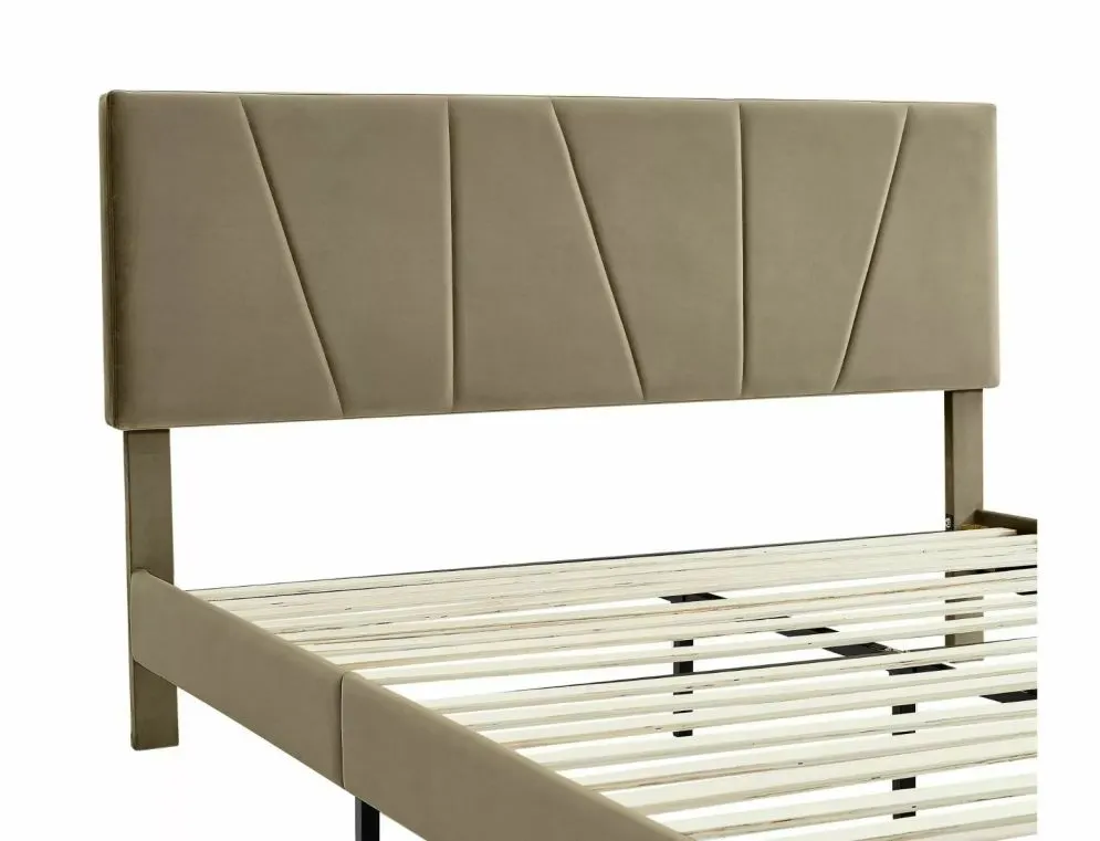 Łóżko tapicerowane SAVANA VELVET 120x200 beżowe aksamitne I sklep meblowy MIRAT. styl GLAMOUR