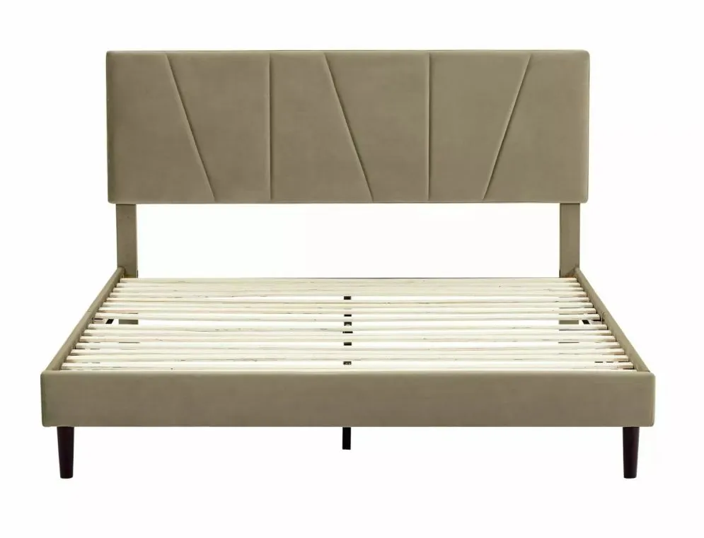 Łóżko tapicerowane SAVANA VELVET 120x200 beżowe aksamitne I sklep meblowy MIRAT. styl GLAMOUR