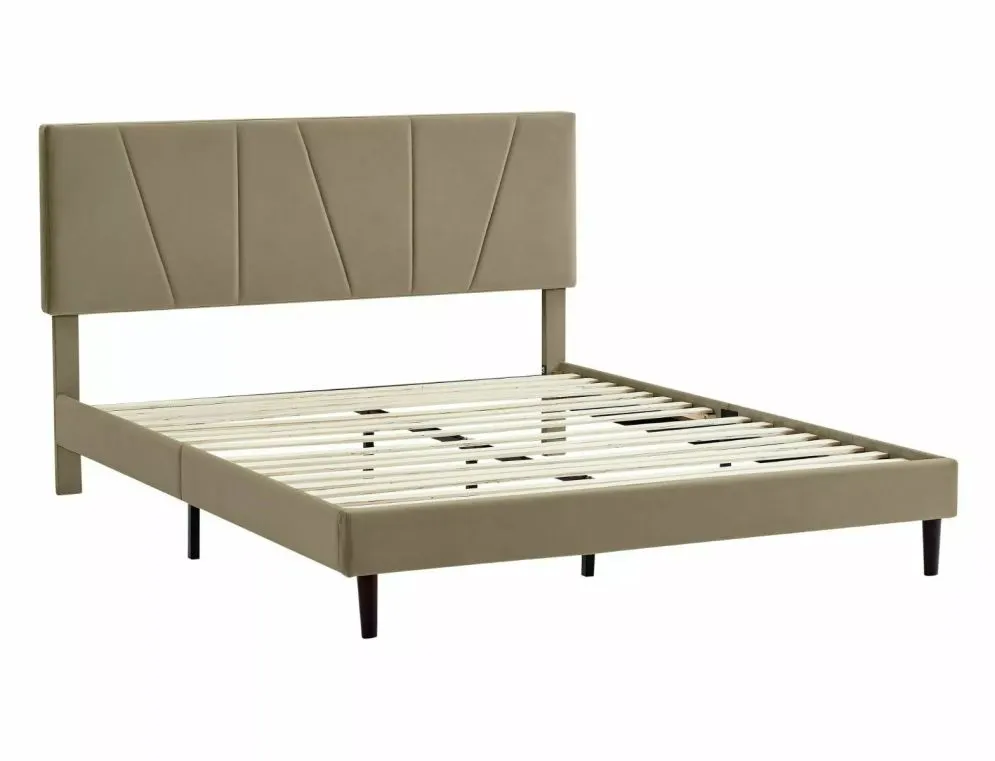 Łóżko tapicerowane SAVANA VELVET 120x200 beżowe aksamitne I sklep meblowy MIRAT. styl GLAMOUR