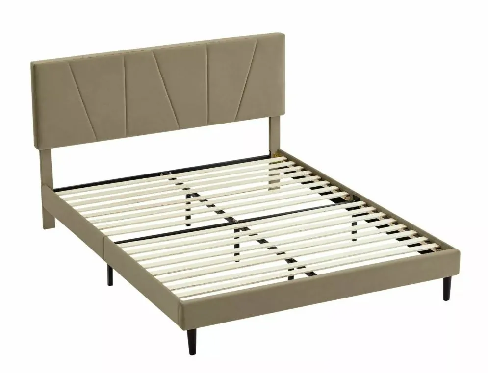 Łóżko tapicerowane SAVANA VELVET 120x200 beżowe aksamitne I sklep meblowy MIRAT. styl GLAMOUR