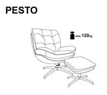 Fotel tapicerowany PESTO beżowy obrotowy z podnóżkiem do salonu I sklep meblowy MIRAT.