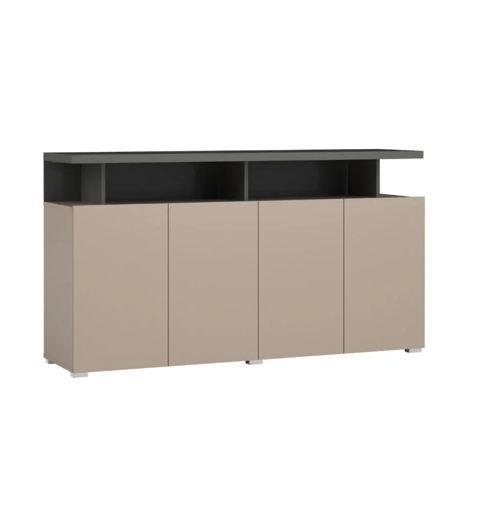 Komoda SERIO 4D 153cm congo/antracyt czterodrzwiowa I sklep meblowy MIRAT.